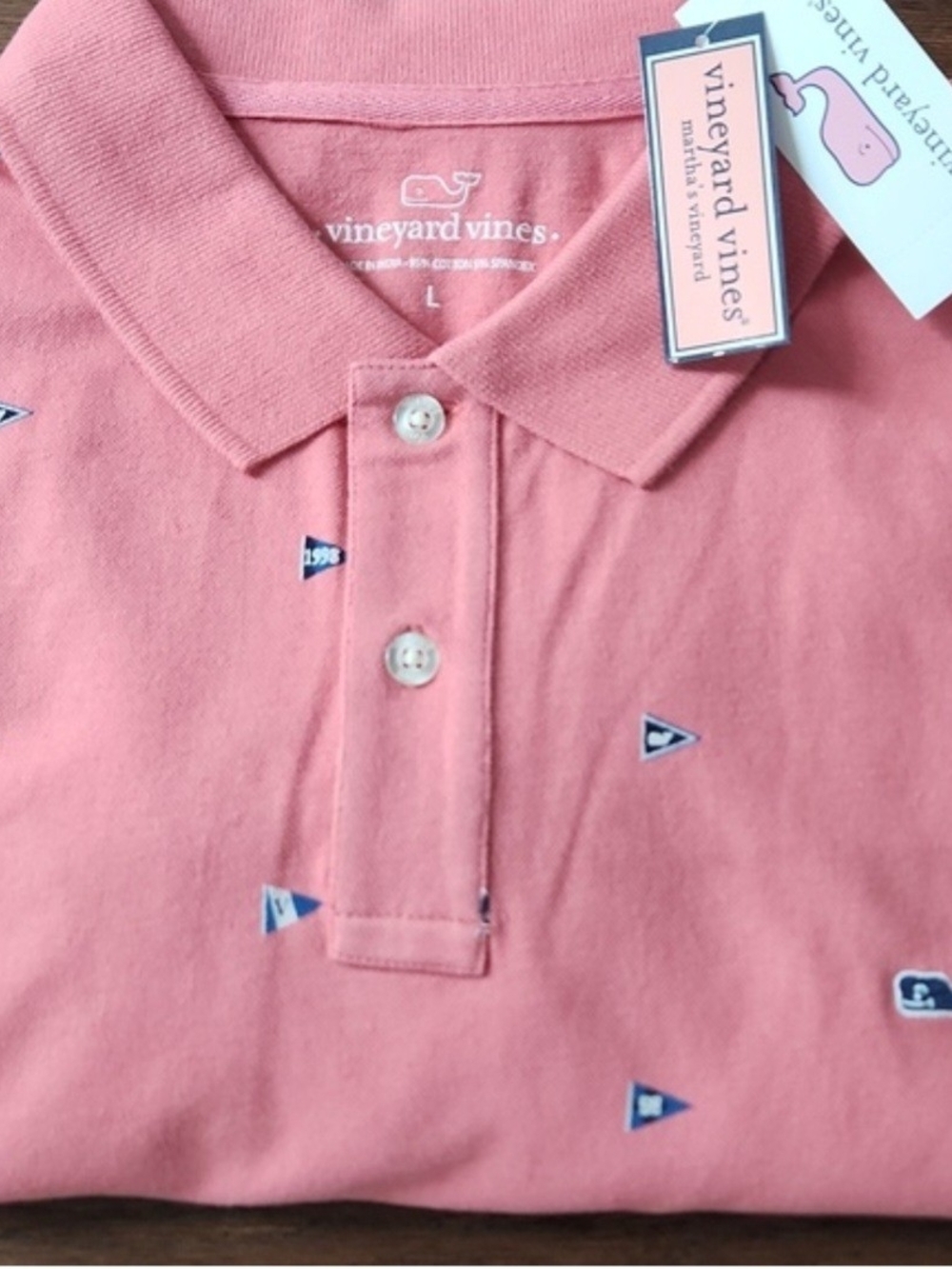 Vineyard Vines Men's Burgee Flag Stetch Pique Polo
